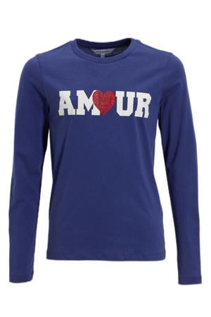 longsleeve met printopdruk paars