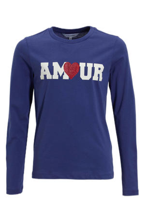 longsleeve met printopdruk paars