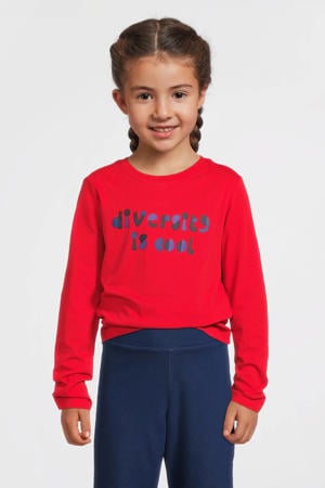 longsleeve met printopdruk rood