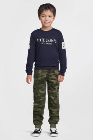 longsleeve met printopdruk donkerblauw