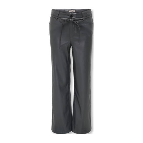 KIDS ONLY GIRL imitatieleren straight casual broek zwart Meisjes Imitatieleer - maat 140 afbeelding