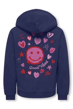 hoodie met backprint donkerblauw