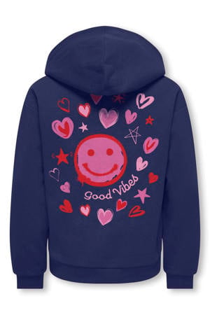 hoodie met backprint donkerblauw