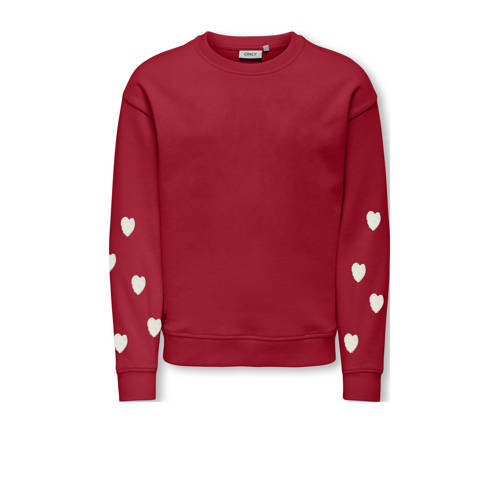 KIDS ONLY GIRL sweater met hartjes rood Hartjes - maat 110/116 afbeelding