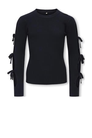 trui donkerblauw rib gebreid