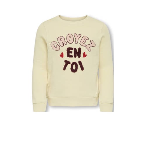 KIDS ONLY MINI sweater ecru Printopdruk - maat 98 | Sweater van ONLY afbeelding