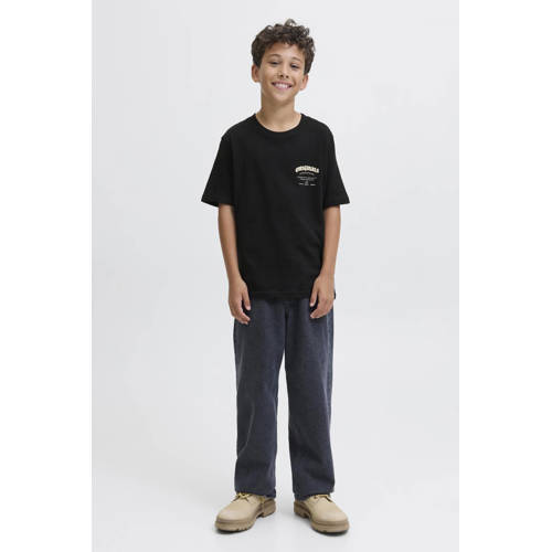 JACK & JONES JUNIOR T-shirt zwart Jongens Katoen Ronde hals Backprint - maat 140 afbeelding