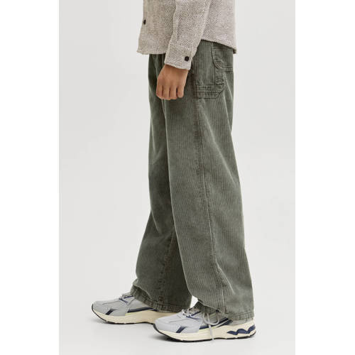 JACK & JONES JUNIOR corduroy casual broek groen Effen - maat 158 afbeelding
