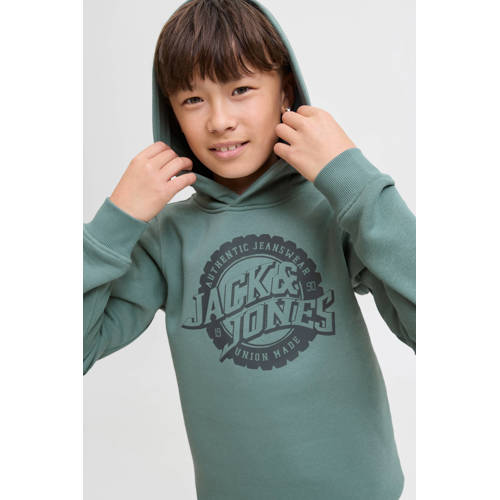 JACK & JONES JUNIOR hoodie groen Sweater Logo - maat 152 afbeelding