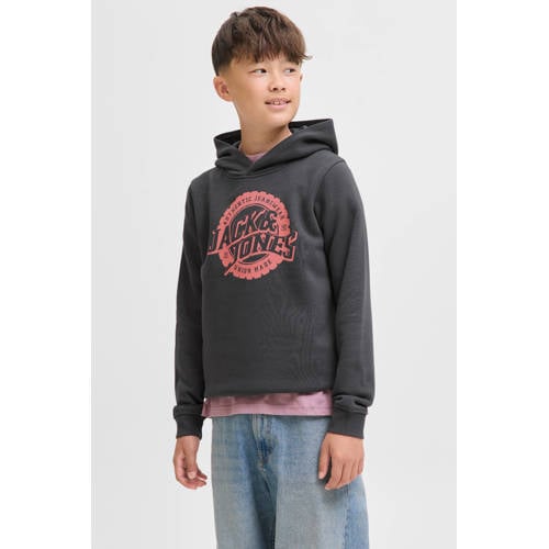 JACK & JONES JUNIOR hoodie zwart Sweater Logo