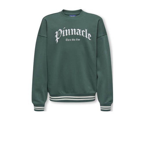 ONLY & SONS JUNIOR sweater groen Tekst