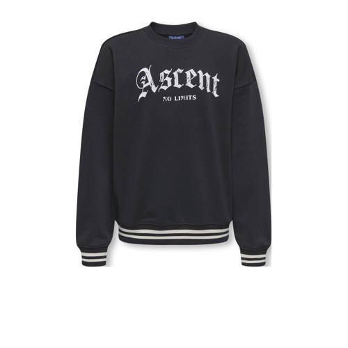 ONLY & SONS JUNIOR sweater zwart Tekst