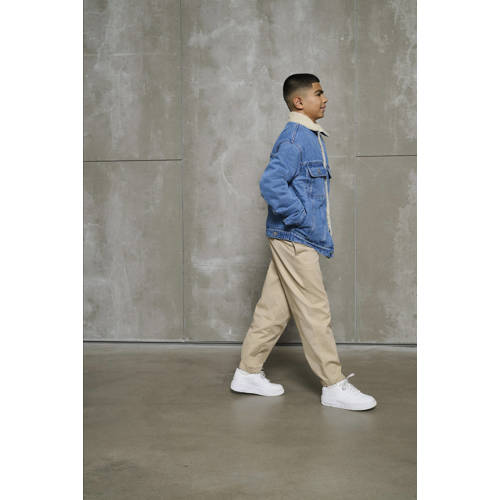 ONLY & SONS JUNIOR denim spijkerjas medium blue denim Blauw Effen - maat 164 afbeelding