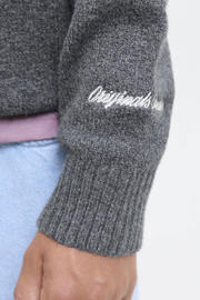 thumbnail: Grijs melange jongens JACK & JONES JUNIOR pullover melange gebreid van sweat materiaal met lange mouwen en ronde hals