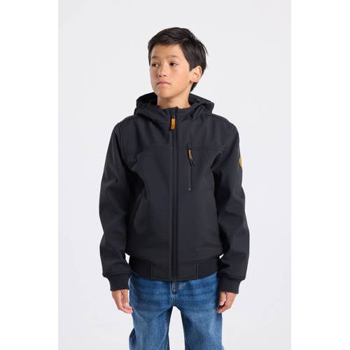 America Today softshell jas herfst zwart Jongens Polyester Capuchon Effen
