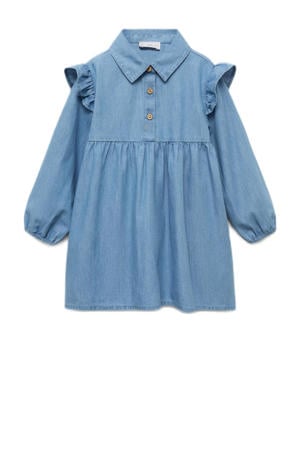 denim A-lijn jurk blauw