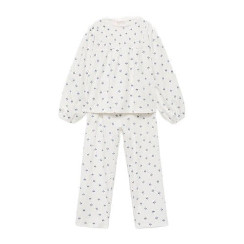 Mango Kids pyjama ecru Meisjes Katoen Ronde hals All over print