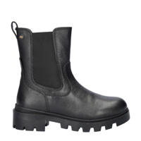 thumbnail: Zwarte meisjes Nelson Kids chunky leren chelsea boots met ritssluiting en effen