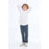 Mango Kids straight casual broek middenblauw