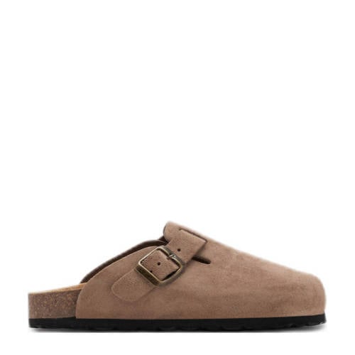 Mango Kids suède clogs bruin Jongens/Meisjes Suede Effen