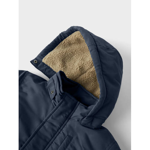 NAME IT MINI parka donkerblauw Jas Jongens Polyester Capuchon Effen