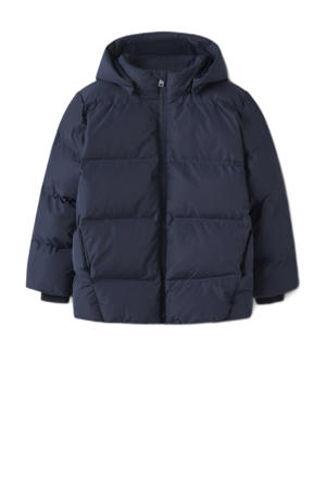 gewatteerde jas donkerblauw