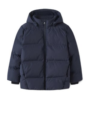 gewatteerde jas donkerblauw