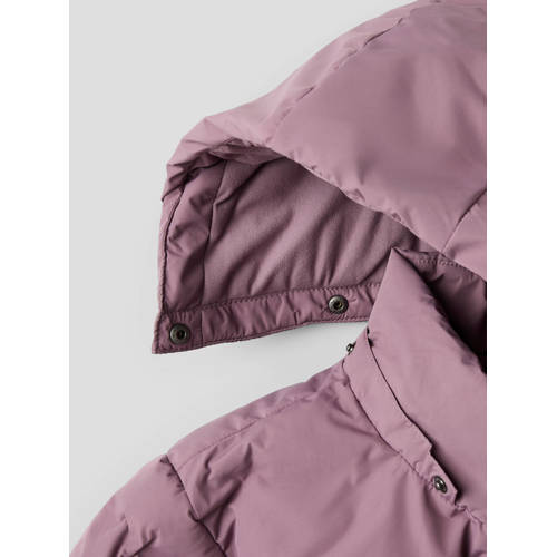 NAME IT KIDS gewatteerde jas paars Meisjes Polyester Capuchon Effen