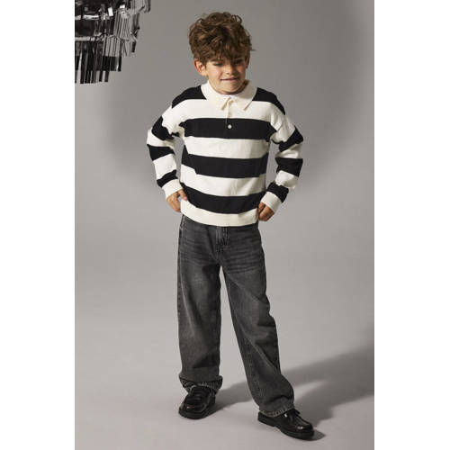 NAME IT KIDS trui zwart gebreid Jongens Polyester Polokraag Effen - maat 158/164 afbeelding