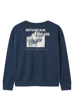 sweater met backprint donkerblauw