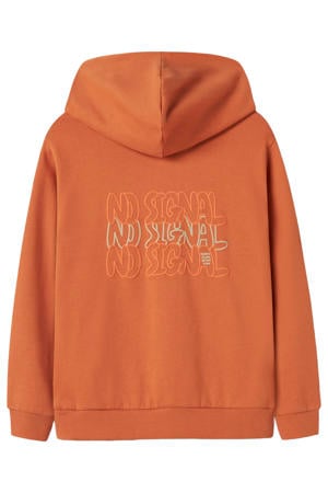 hoodie met backprint bruin