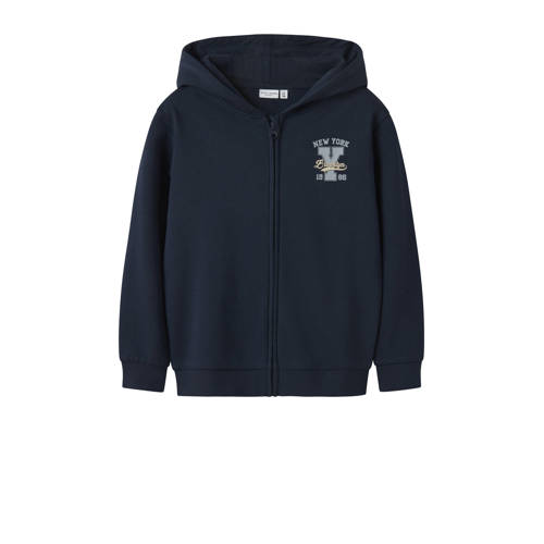 NAME IT KIDS sweatvest donkerblauw Backprint - maat 122/128 afbeelding