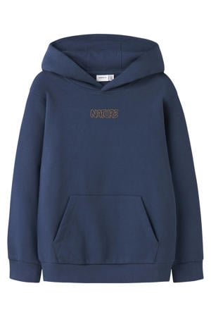 hoodie met backprint donkerblauw