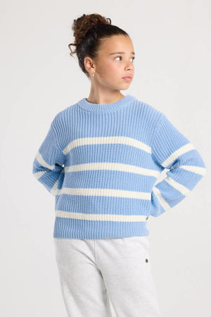 trui blauw grof gebreid