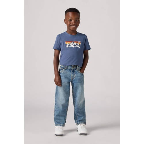 Levi's Kids loose fit straight leg jeans light blue denim Blauw Effen - maat 98 afbeelding