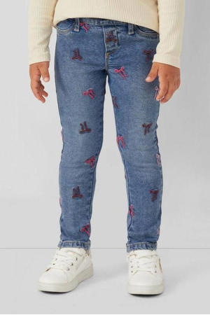 regular waist slim fit jeans dark blue denim