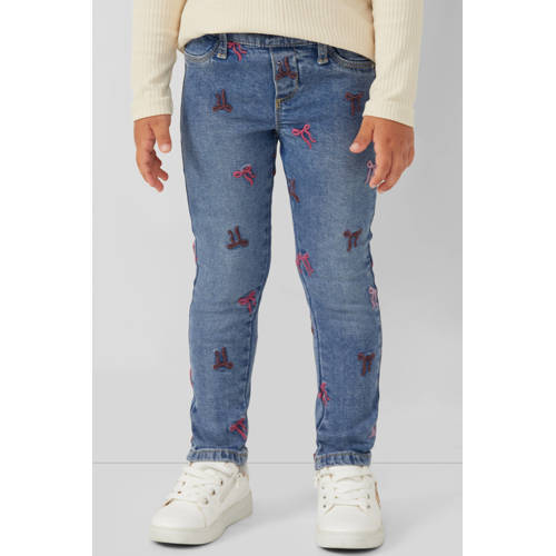 s.Oliver regular waist slim fit jeans dark blue denim Blauw All over print - maat 122 afbeelding