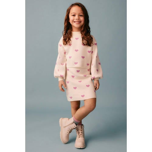 s.Oliver korte rok beige Meisjes Viscose Hartjes