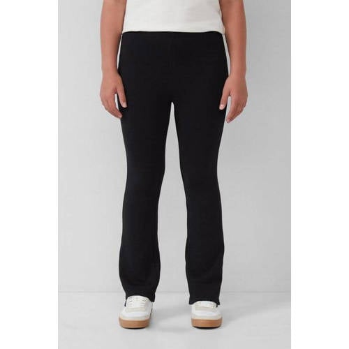 s.Oliver flared broek zwart Meisjes Stretchkatoen Effen