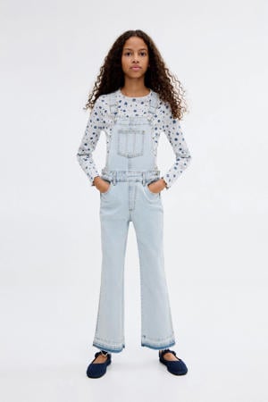 denim straight tuinbroek light blue denim