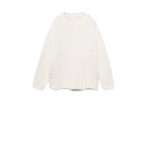 Mango Kids trui ecru gebreid Meisjes Katoen Ronde hals Effen - maat 140 afbeelding