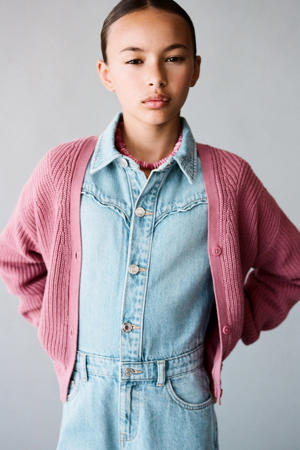 vest roze grof gebreid