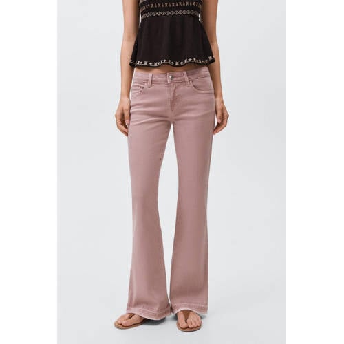 MANGO TEEN flared jeans roze Meisjes Denim Effen