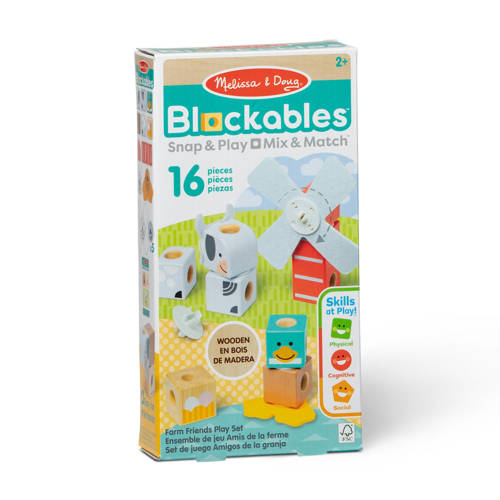 Melissa & Doug Blockables Farm Friends Play Set (16pc) Blokken afbeelding