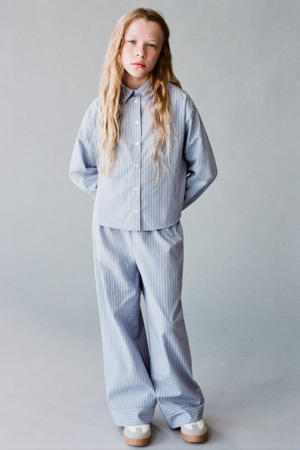 wide leg casual broek blauw