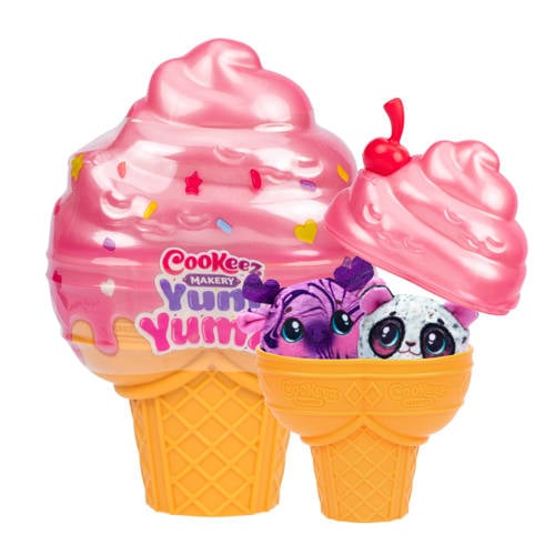 Moose Toys Cookeez Makery Yum Yumz 2-pack - 2 pluchen knuffeltjes in een ijshoorntje Speelset afbeelding