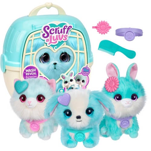 Moose Toys Scruff a Luvs - Mystery Huisdier Blauw (Puppy, Kitten of Konijntje) Speelset afbeelding