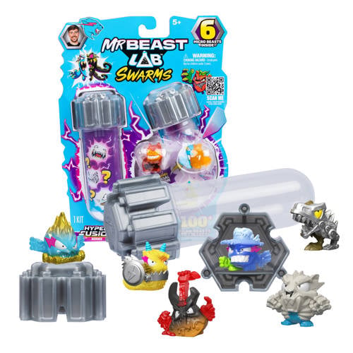 Moose Toys MrBeast Lab Swarms – Hyper Fusion Serie – Lab Pack met 6 Micro Beasts + Stickers & Fusion Caps Knutselpakket afbeelding