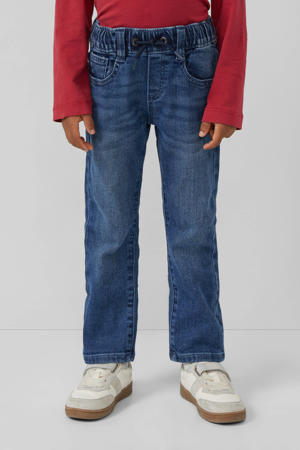 waist slim fit jeans medium blue denim