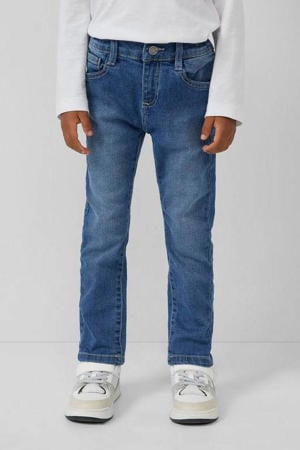 regular waist slim fit jeans medium blue denim